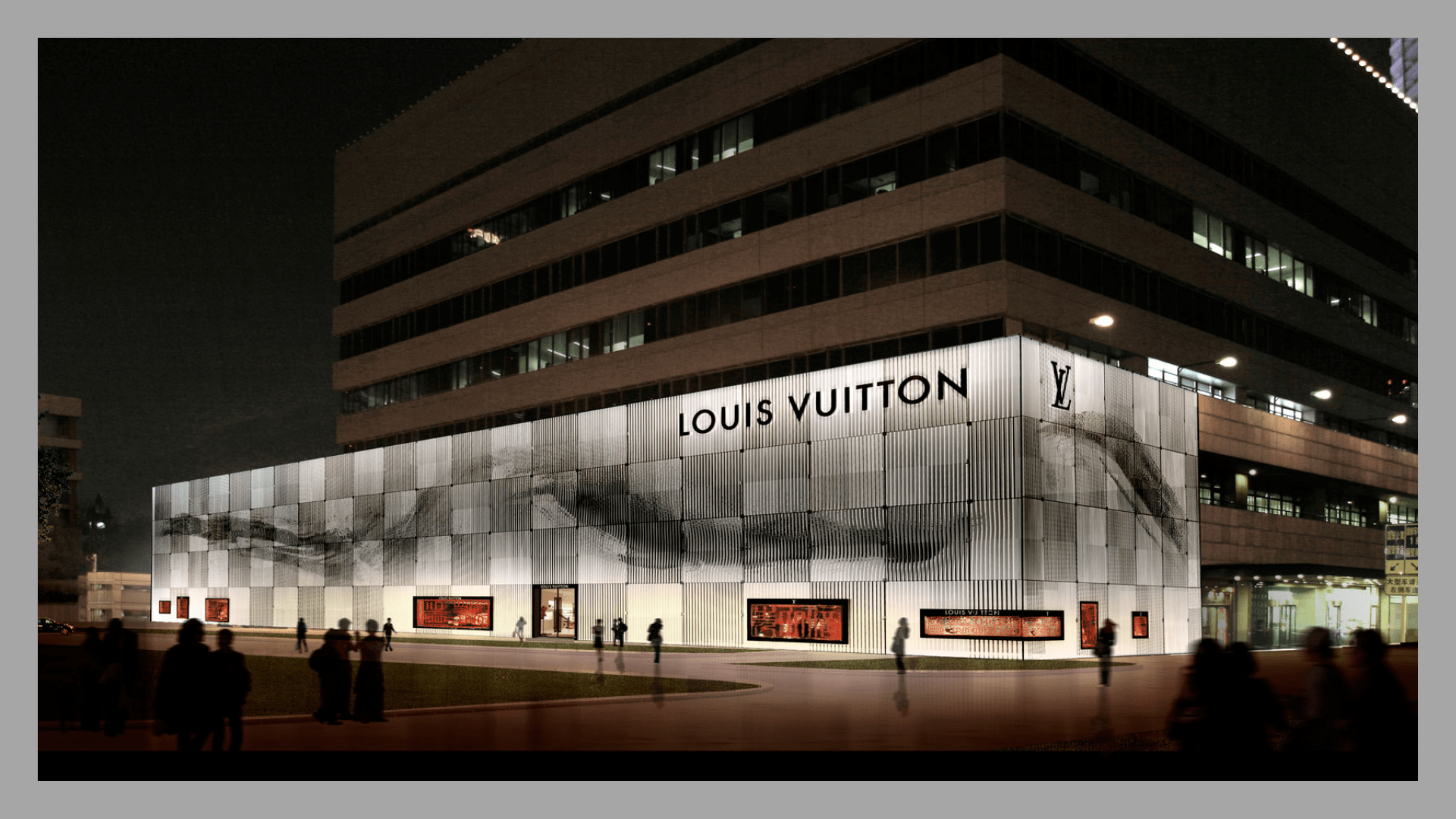 Louis Vuitton Flagship / Shenzhen, China@Boutique  Facade architecture,  Facade design, Commercial design exterior